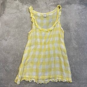 Gingham Yellow & White top